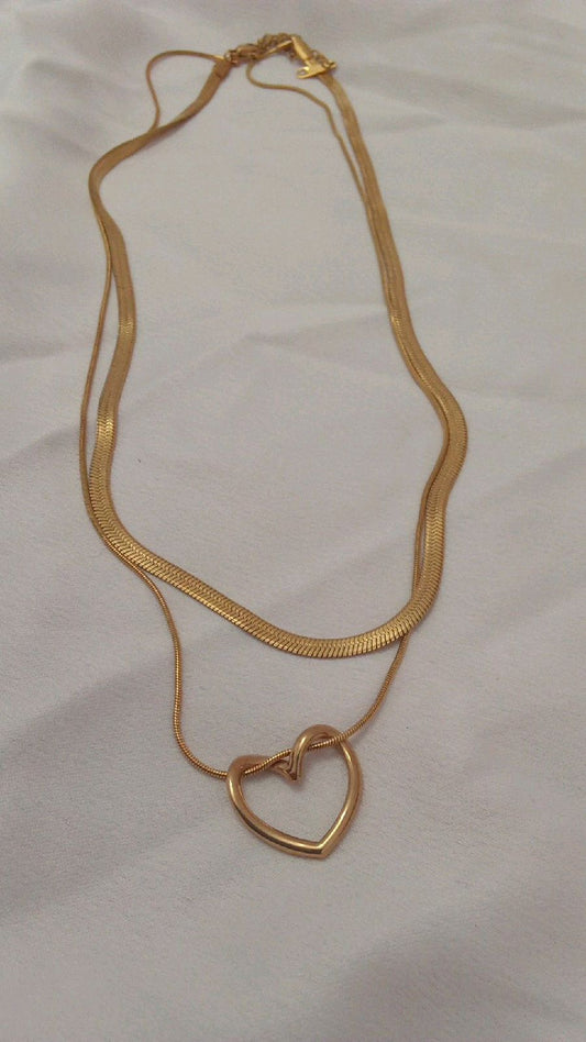 Styles snake and heart pendant combo