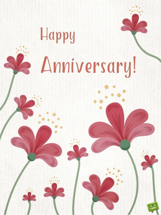 Floral Anniversary Greeting Card – Elegant Love Theme