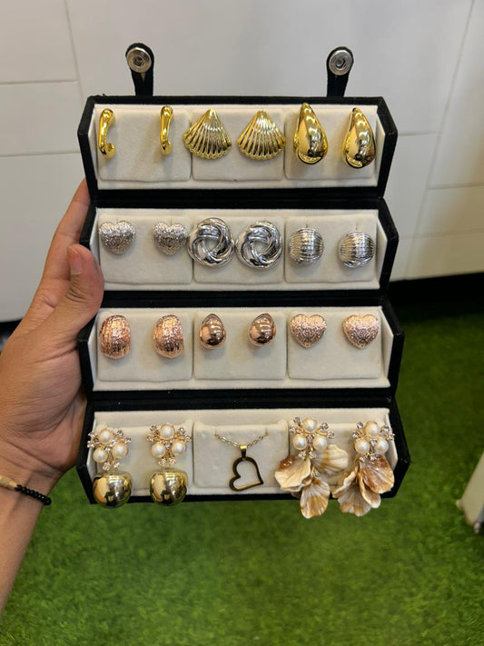 🌸 Ethnic Elegance Jhumka Set (12 Pairs)