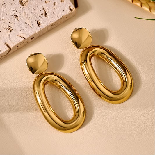 Golden Orbit Drop Earrings