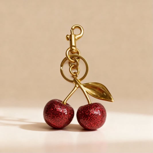 Cherry Sparkle Charm Keychain
