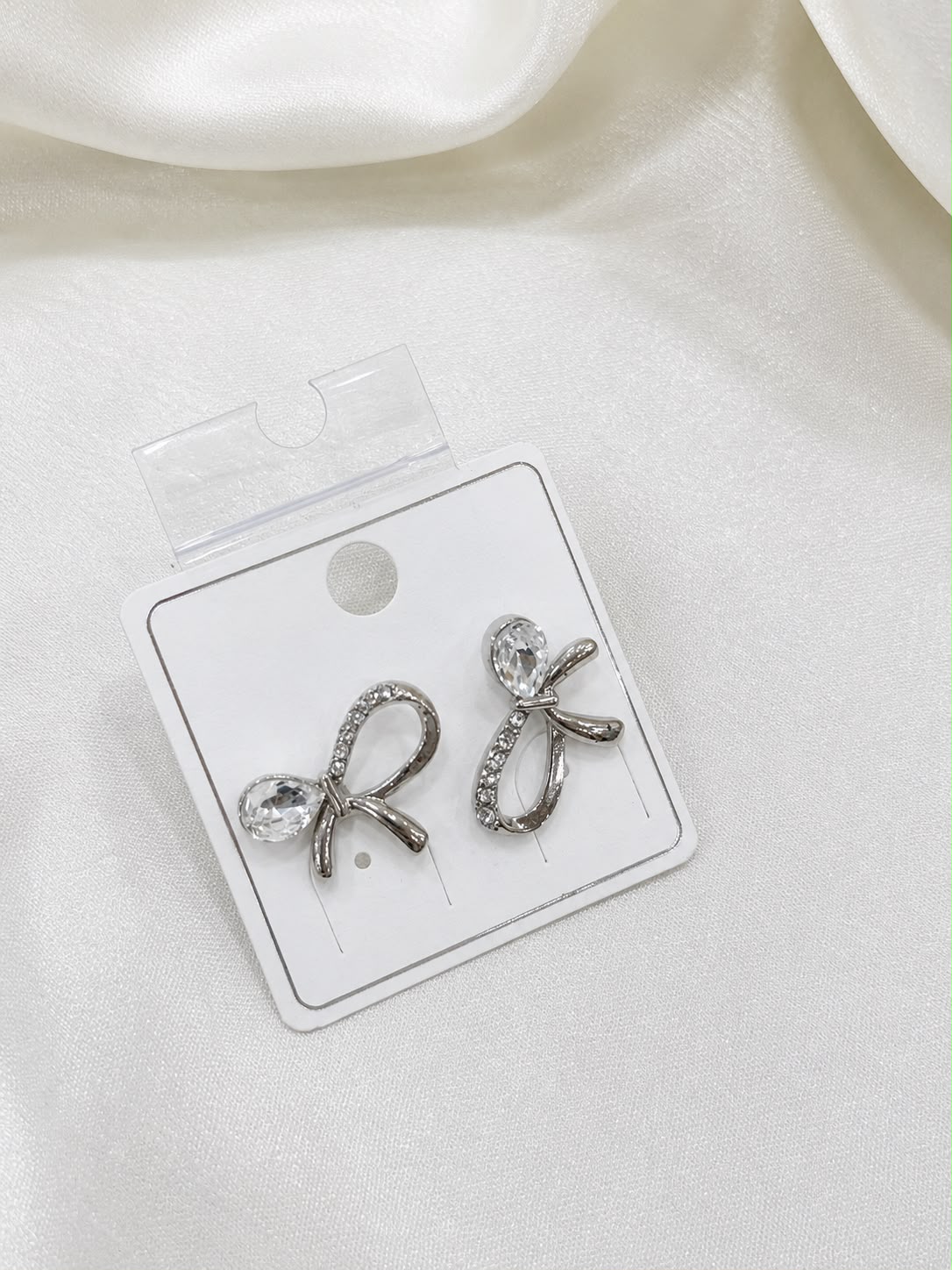 Crystal Ribbon Stud Earrings