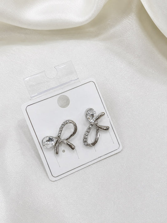 Crystal Ribbon Stud Earrings
